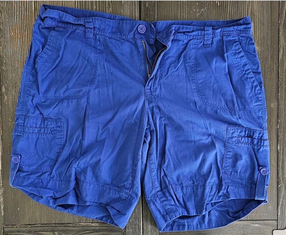 Relativity Royal Blue Chino Shorts Casual Summer Classic Womens Size 14